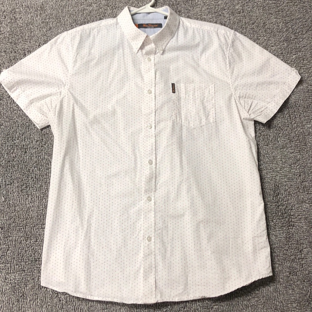 Ben Sherman Men’s Dotted Button-down Shirt - Large